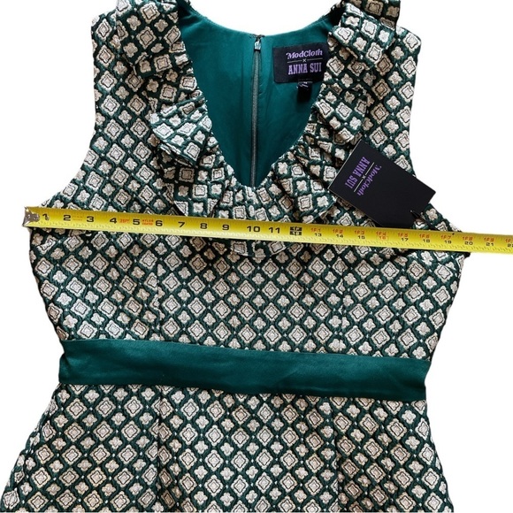 Modcloth X Anna Sui Collaboration Green & Gold Dress. New with tags. Size 14 - Picture 11 of 14